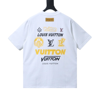 LOUIS VUITTON Crewneck Short-Sleeve T-Shirt with Front and Back Logo Print 02