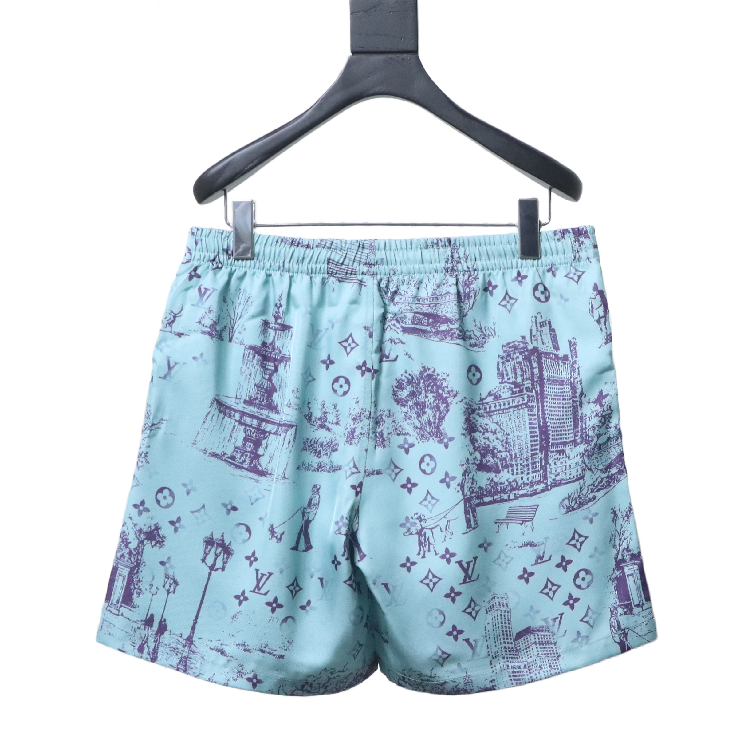 Louis Vuitton City Park Mulberry Silk Short Pants Blue