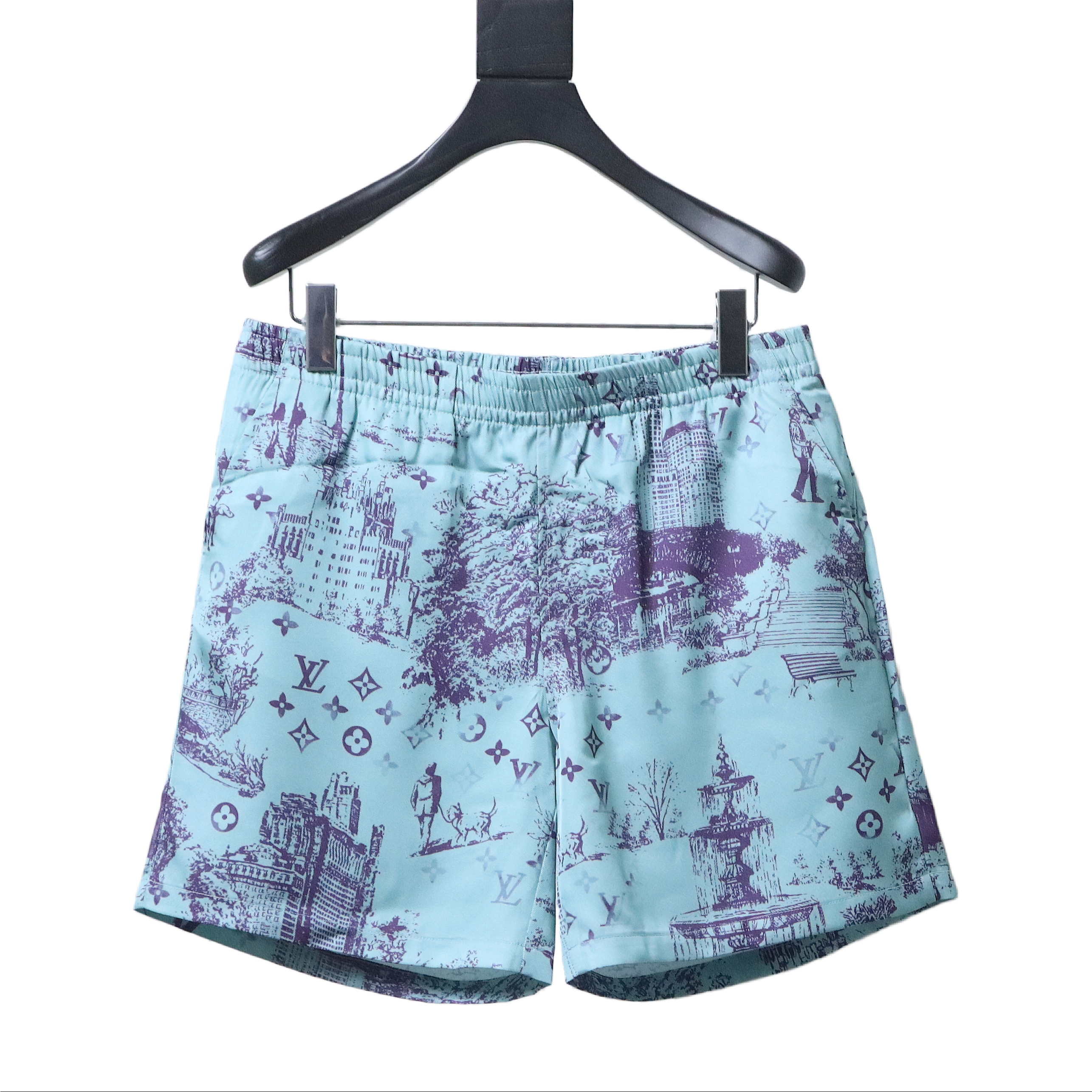 Louis Vuitton City Park Mulberry Silk Short Pants Blue