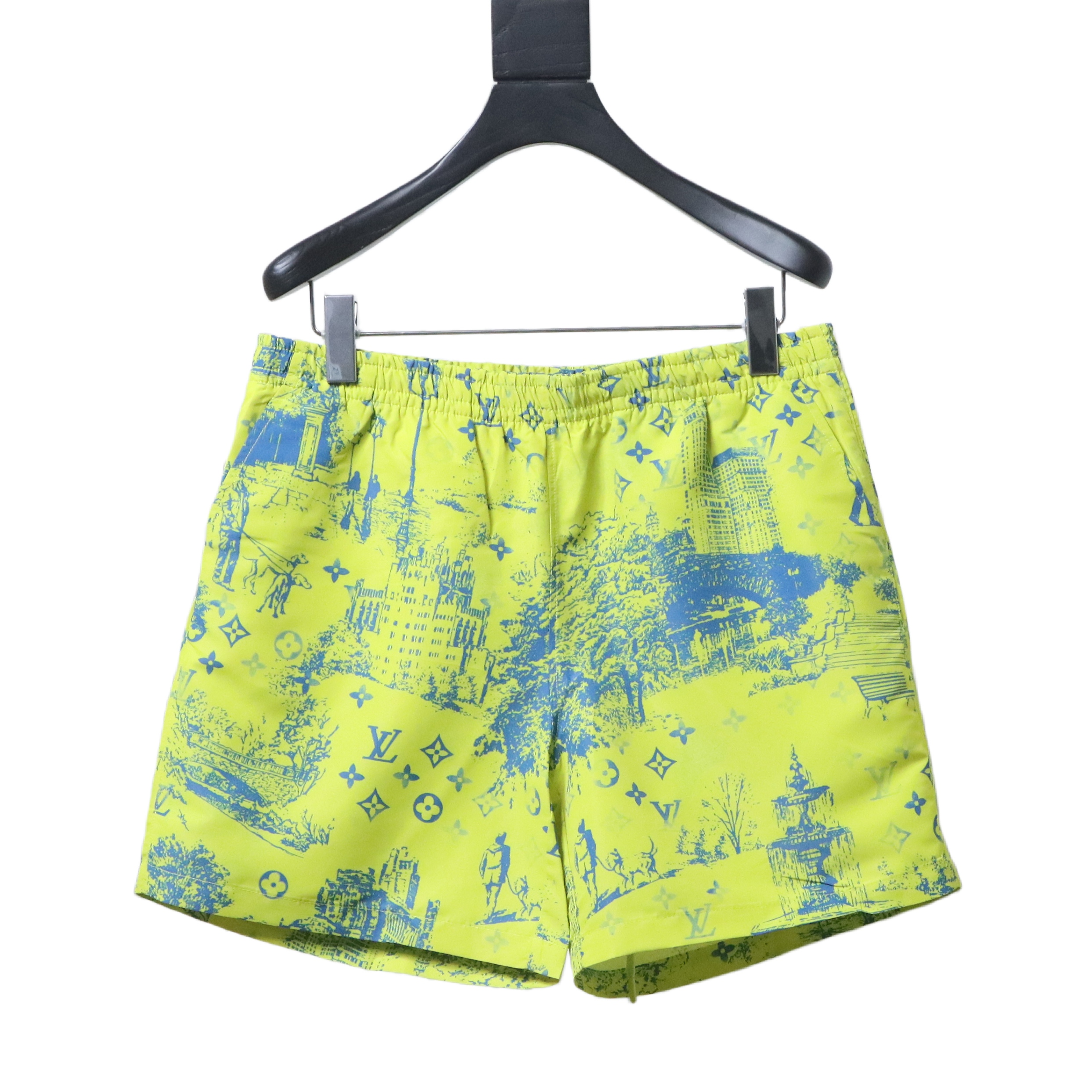 Louis Vuitton City Park Mulberry Silk Short Pants Yellow