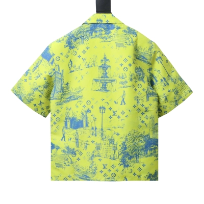 Louis Vuitton City Park Mulberry Silk Short-Sleeve Shirt Yellow 02