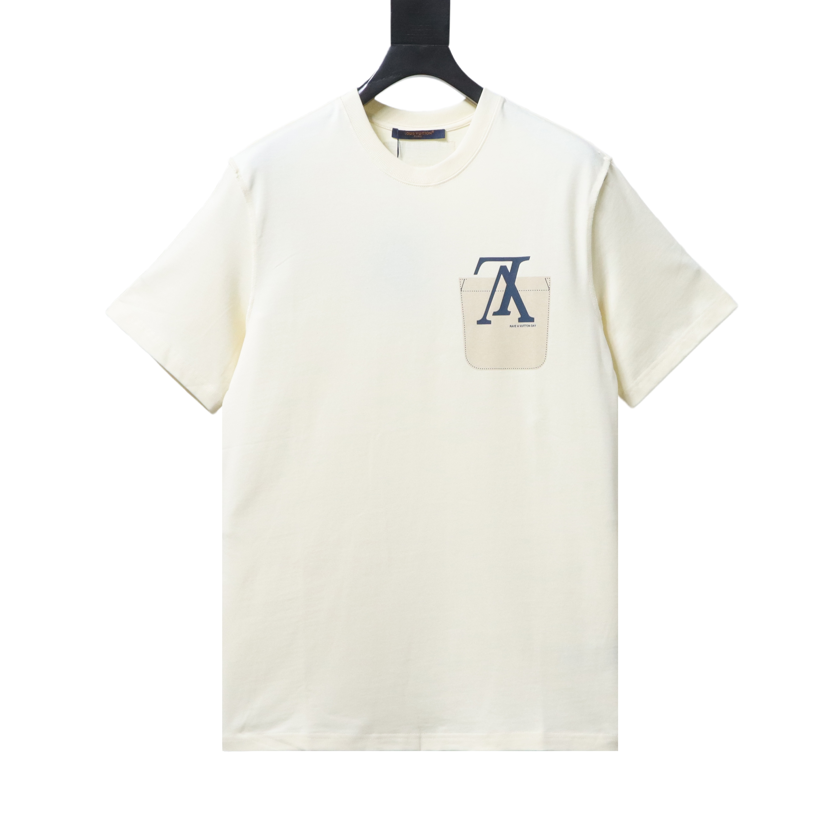 Louis Vuitton Short-Sleeve T-Shirt with Inverted Logo and Pocket Letter Print