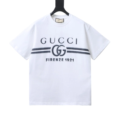 Gucci 24ss Gradient Belt Print Short-Sleeve T-Shirt White 01