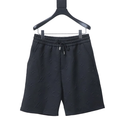 LOUIS VUITTON LV 26SS All-over Jacquard Logo Short Pants Black 01