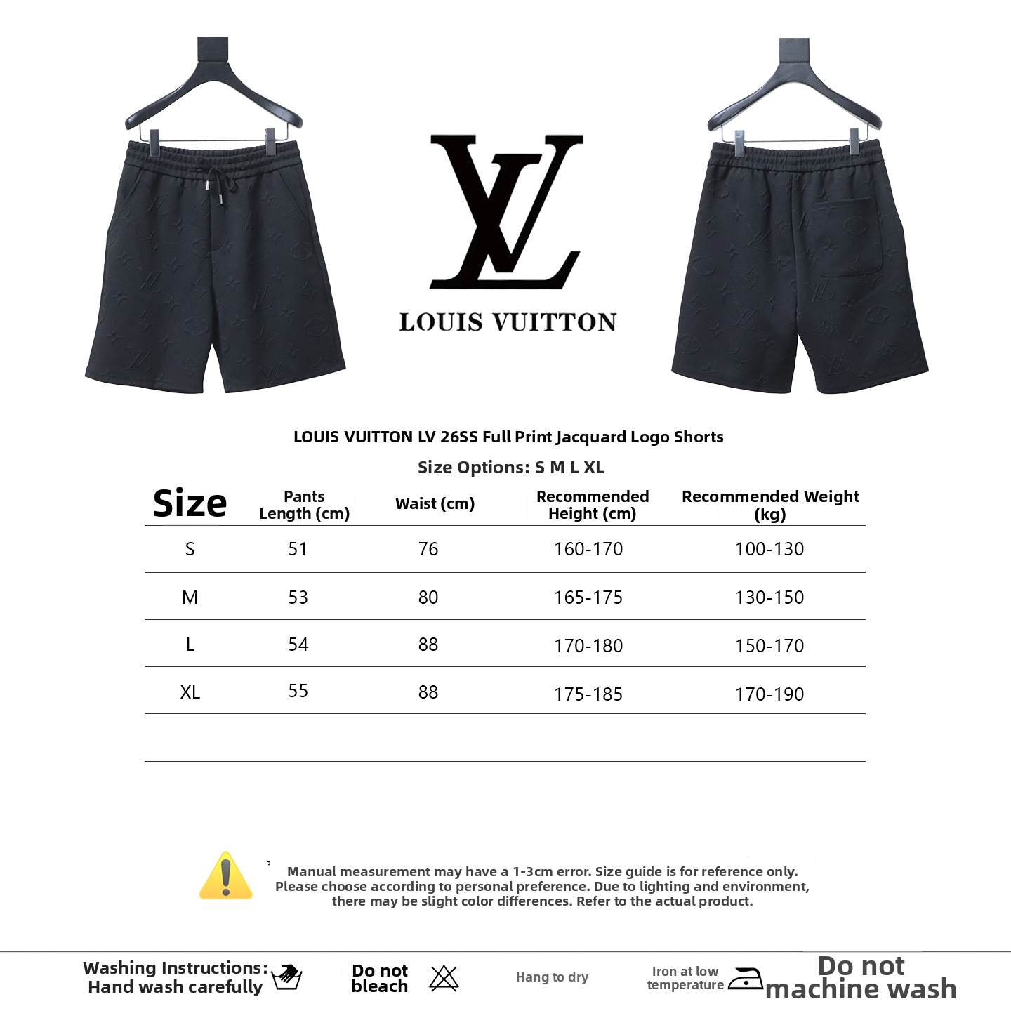 LOUIS VUITTON LV 26SS All-over Jacquard Logo Short Pants Black