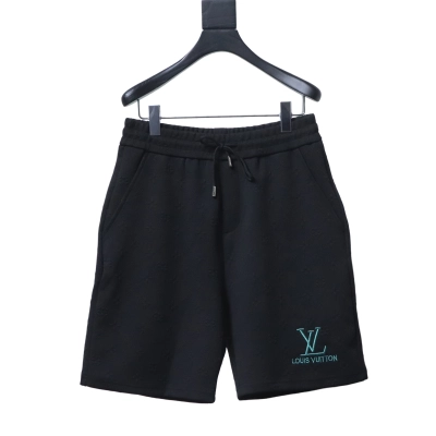 LOUIS VUITTON/LV 26SS Jacquard Green Logo Short Pants Black 01