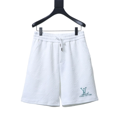 LOUIS VUITTON/LV 26SS Jacquard Green Logo Short Pants White 01