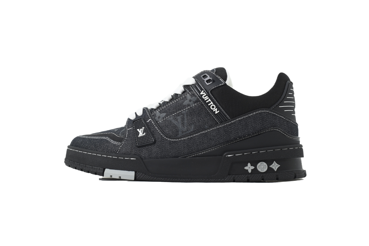 Replica Louis Vuitton Sneakers Black Denim Fabric