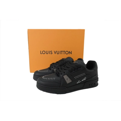 Replica Louis Vuitton Sneakers Black With Rivets 02