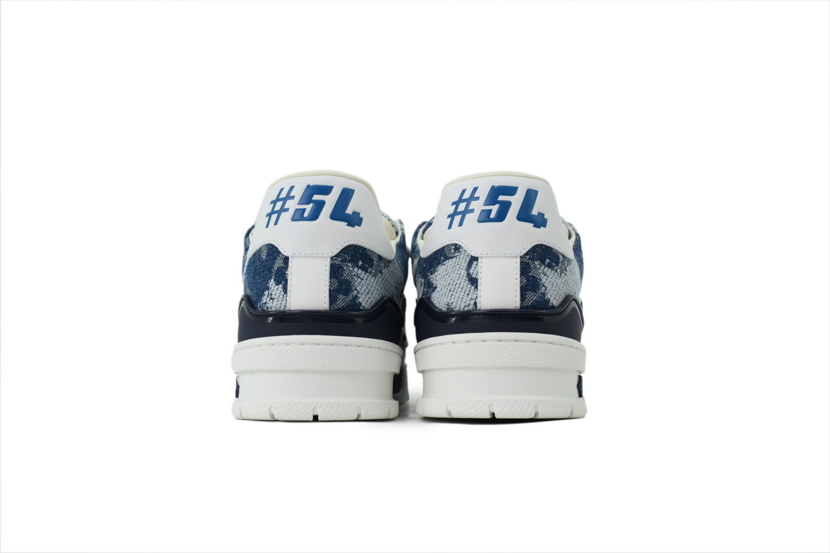 Replica Louis Vuitton Sneakers Blue Denim Fabric