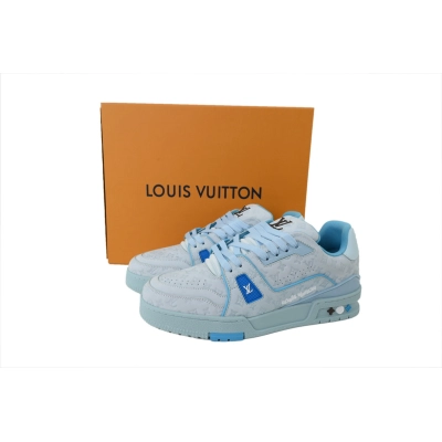 Replica Louis Vuitton Tyler The Creator x Trainer Low Blue 02
