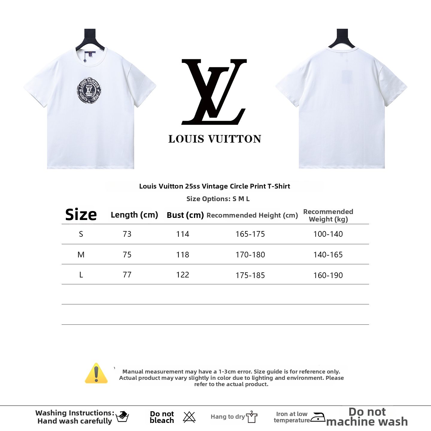 Louis Vuitton 25ss Distressed Circle Print Short-Sleeve T-Shirt White