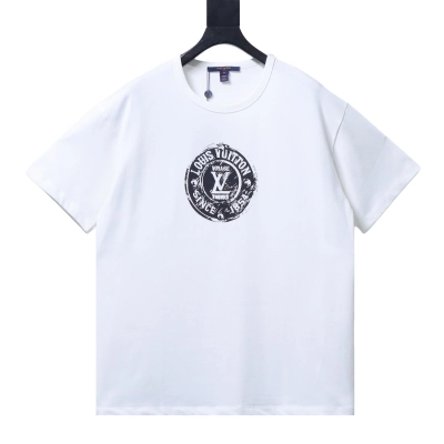 Louis Vuitton 25ss Distressed Circle Print Short-Sleeve T-Shirt White 01