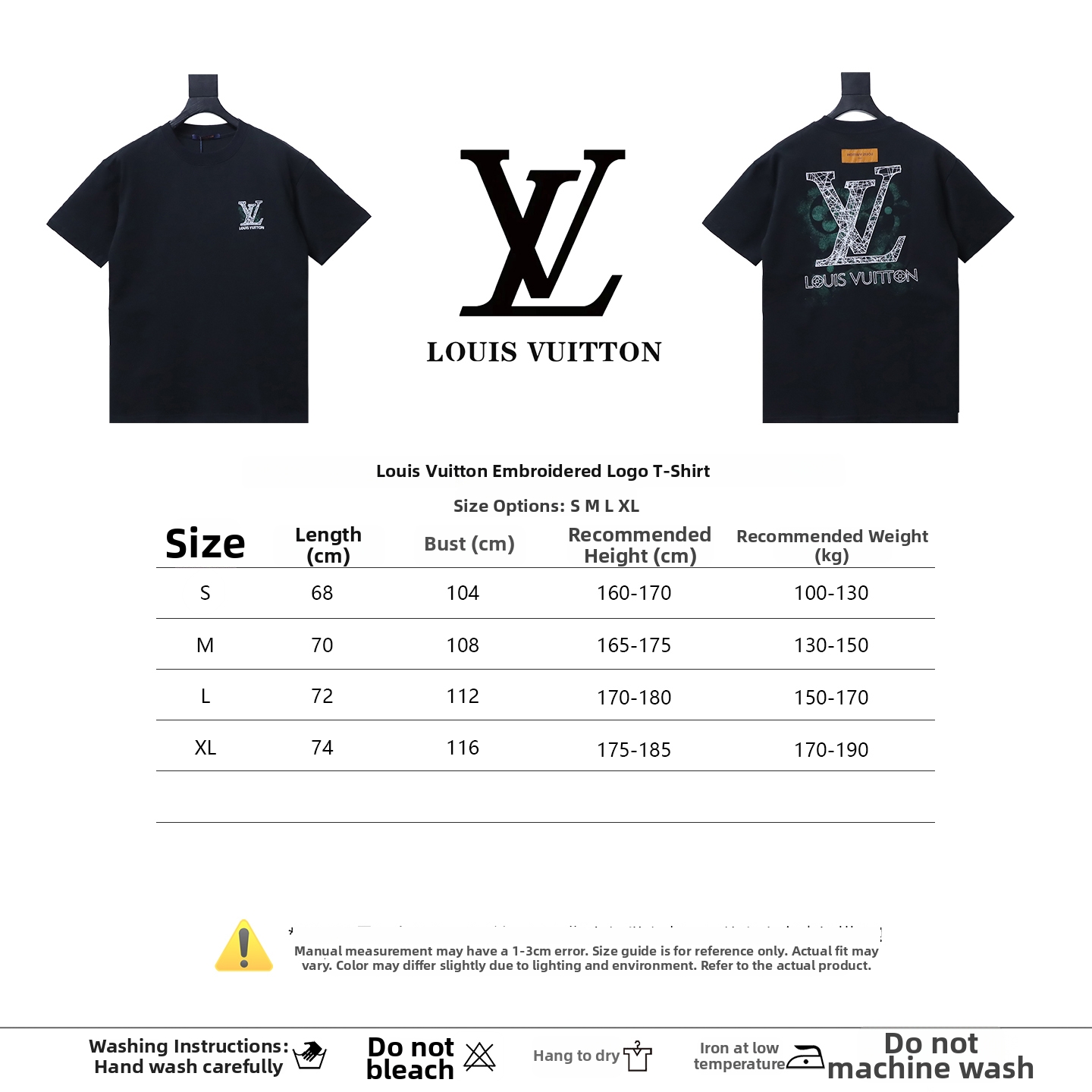 Louis Vuitton Inkjet monogram logo embroidered short-sleeved T-shirt White