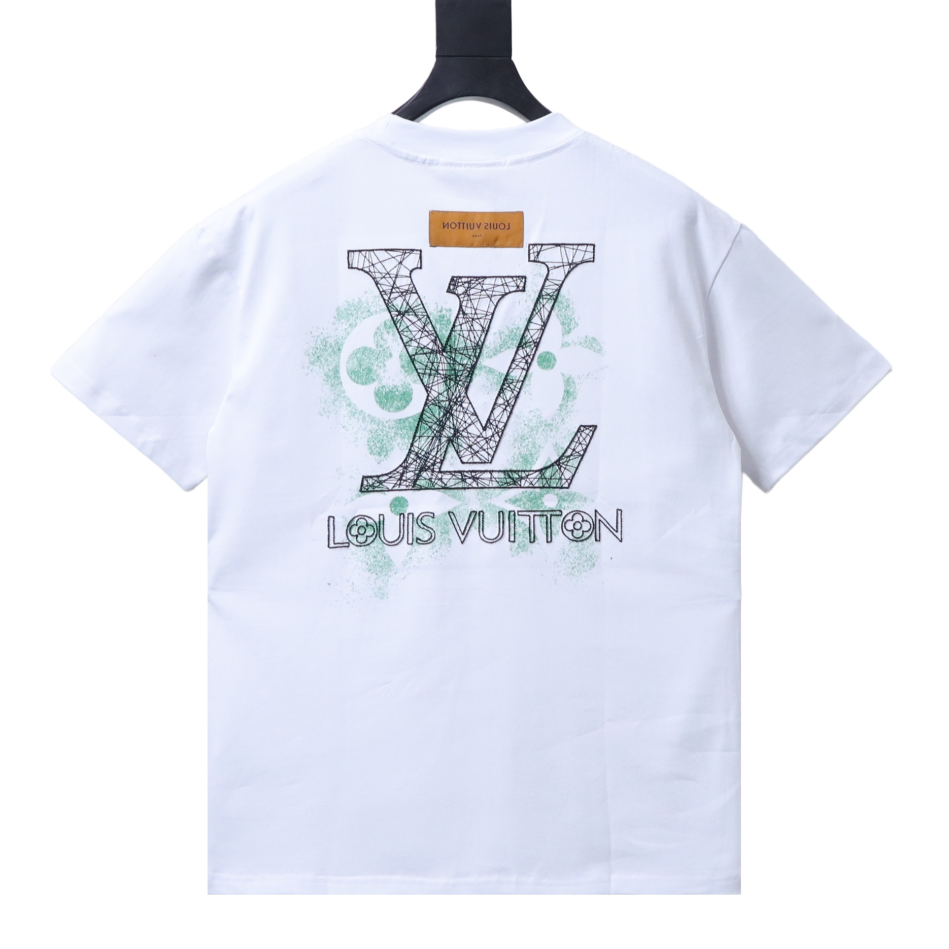 Louis Vuitton Inkjet monogram logo embroidered short-sleeved T-shirt White