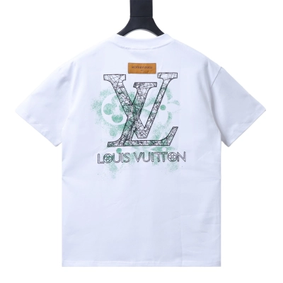 Louis Vuitton Inkjet monogram logo embroidered short-sleeved T-shirt White 02