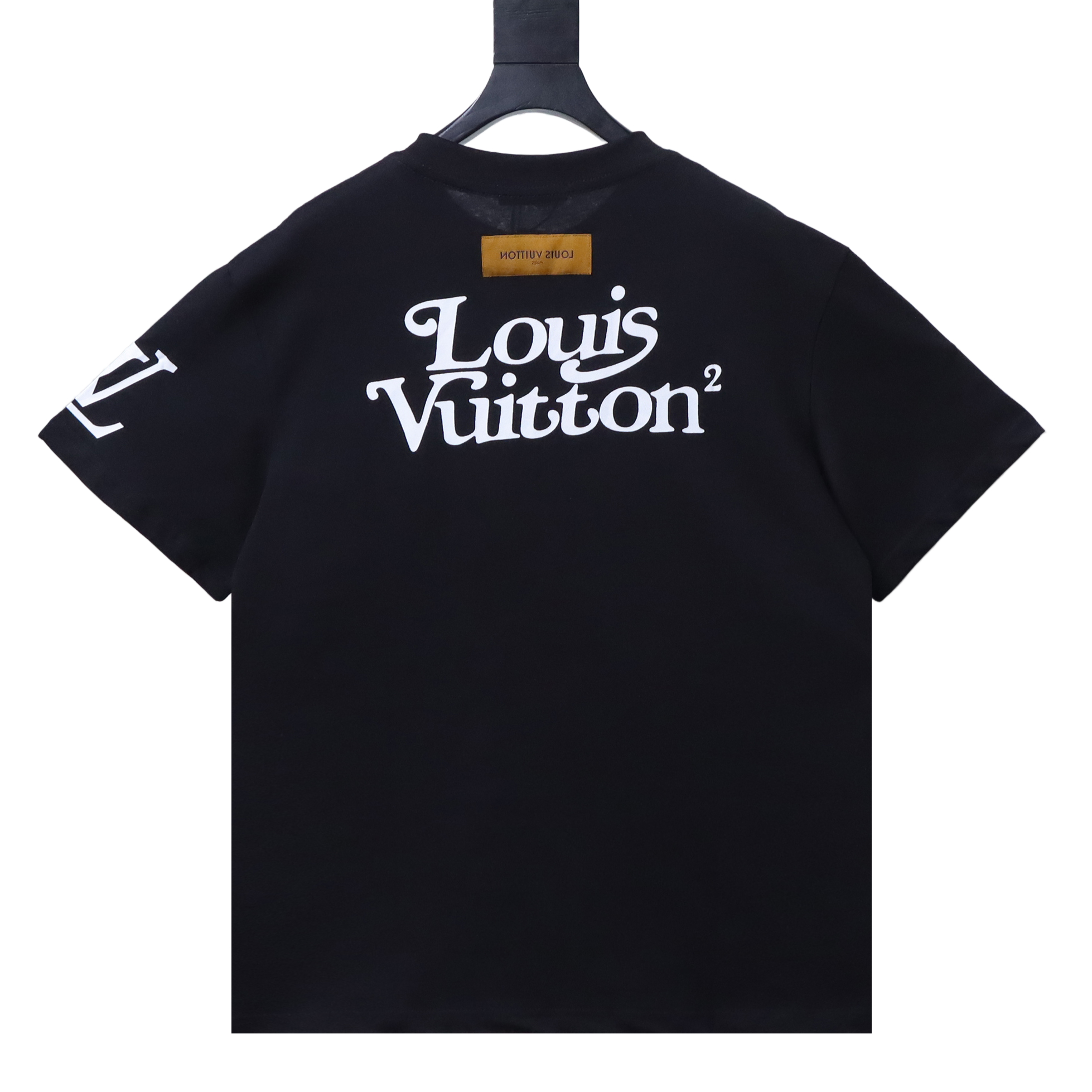 Louis Vuitton (LV) Short-Sleeve T-Shirt with Sleeve Logo and Cartoon Rabbit Print Black