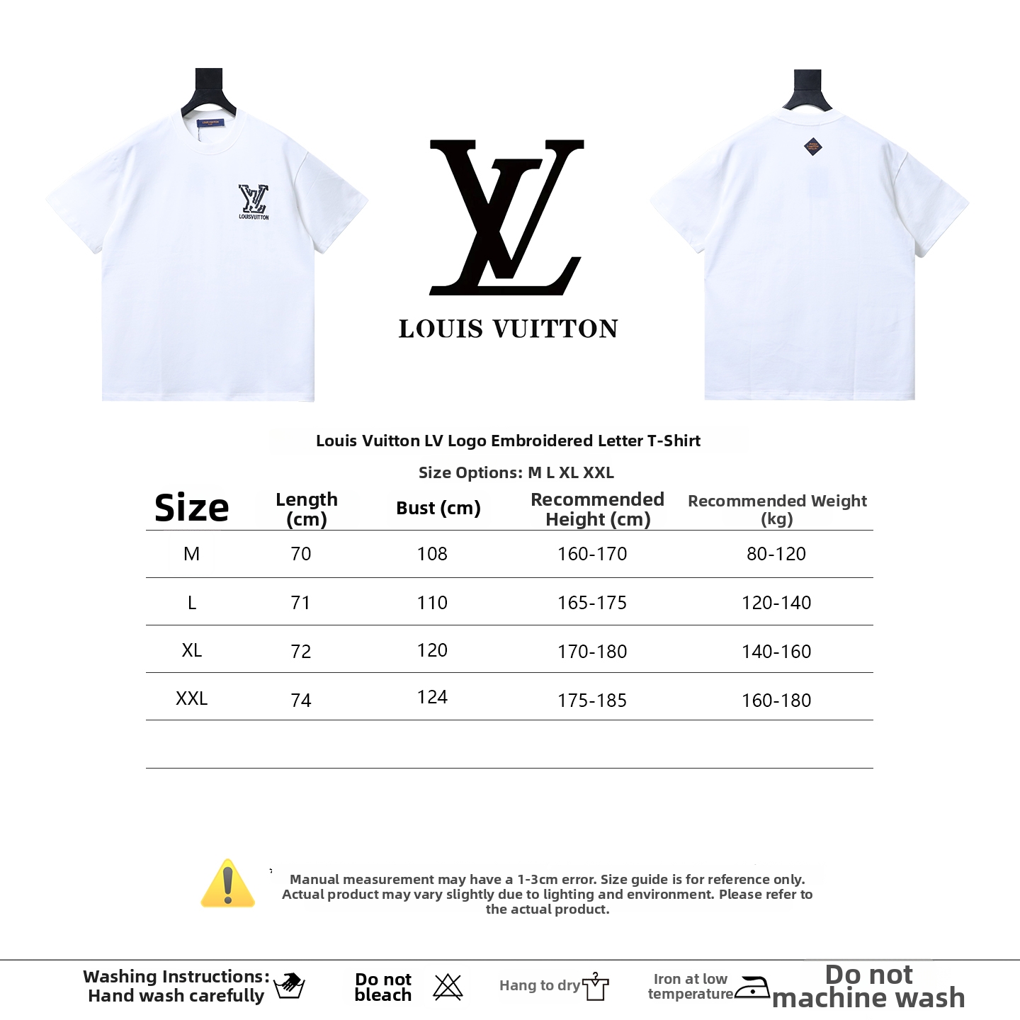 Louis Vuitton LV deconstructed logo embroidered letter short-sleeved T-shirt White