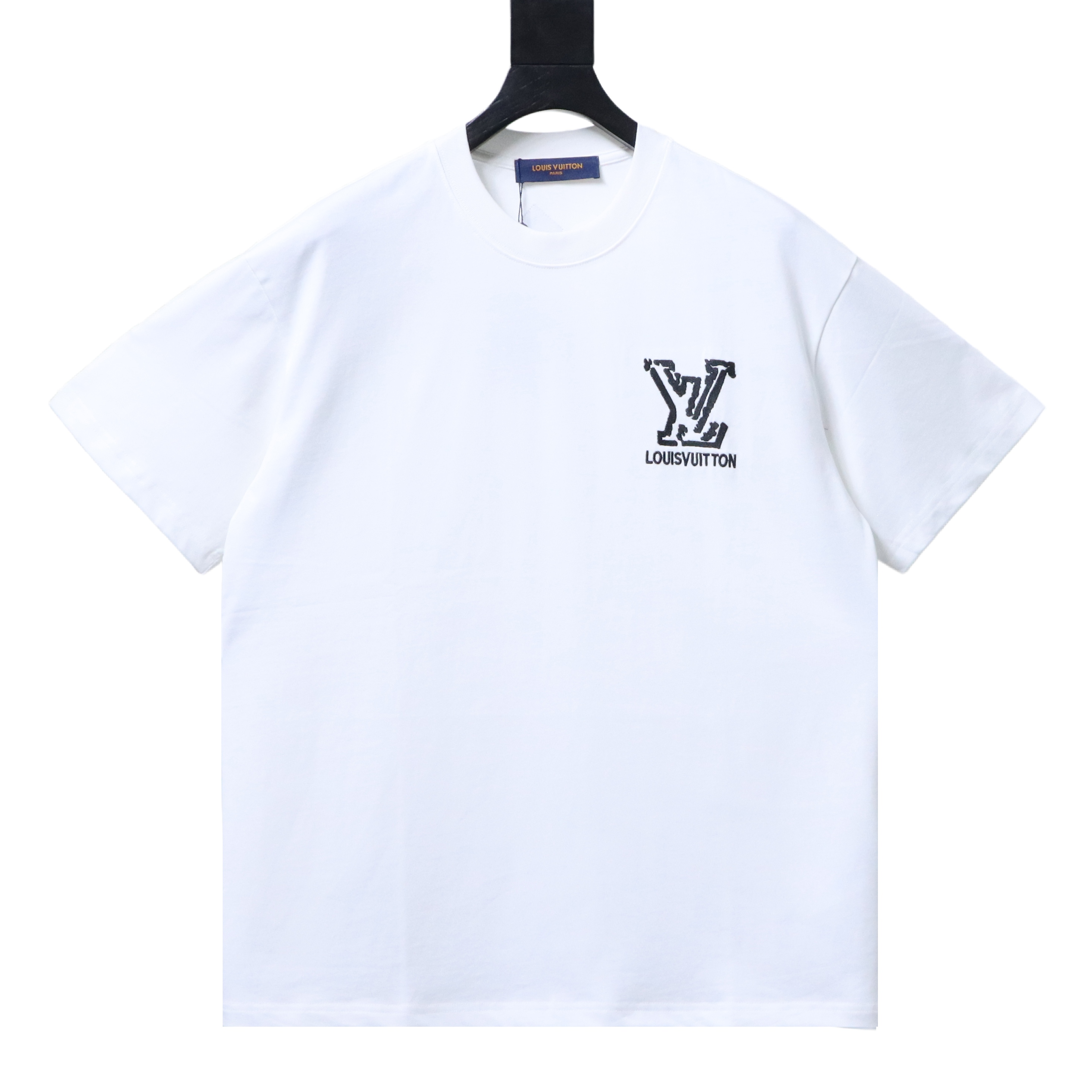 Louis Vuitton LV deconstructed logo embroidered letter short-sleeved T-shirt White