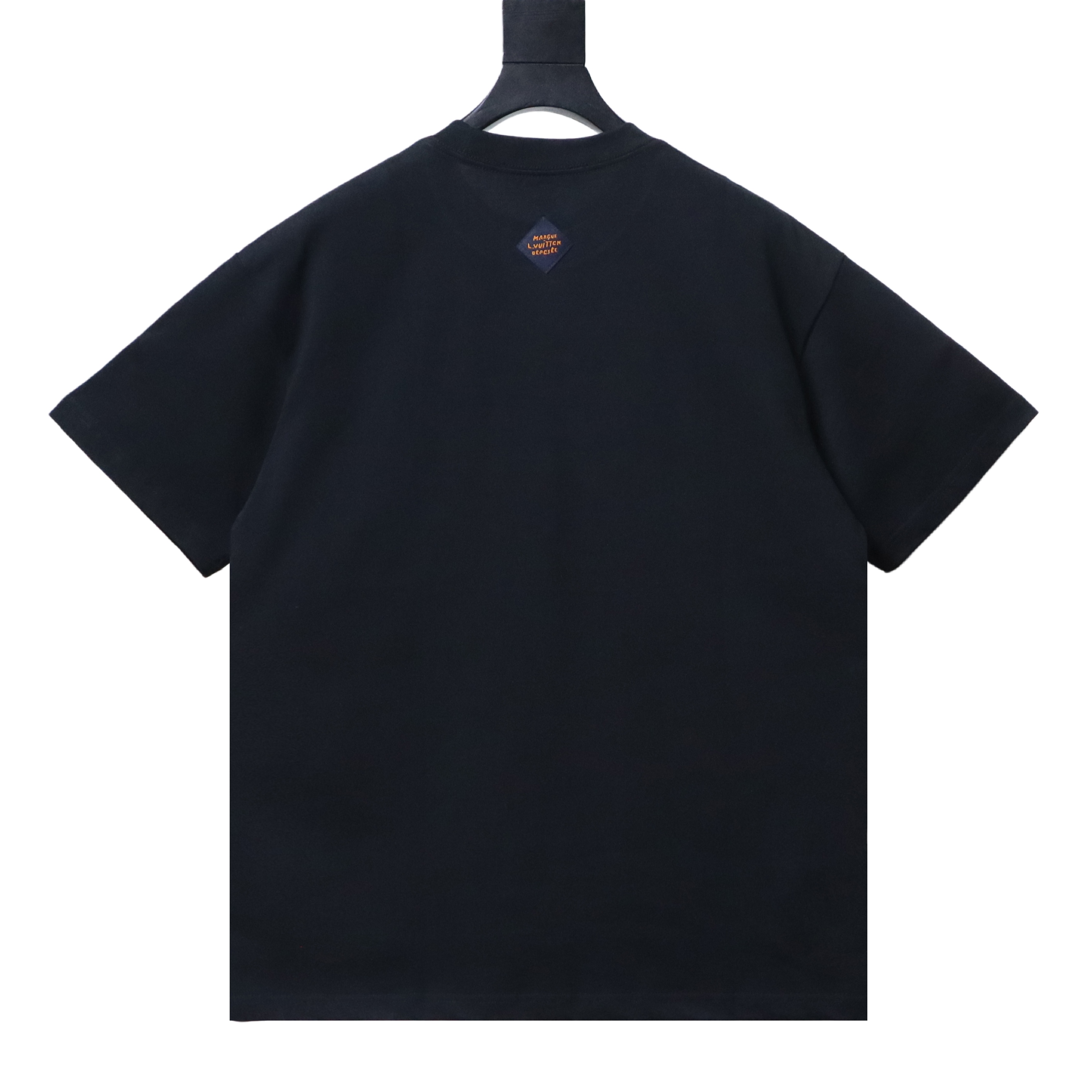 Louis Vuitton LV deconstructed logo embroidered letter short-sleeved T-shirt Black
