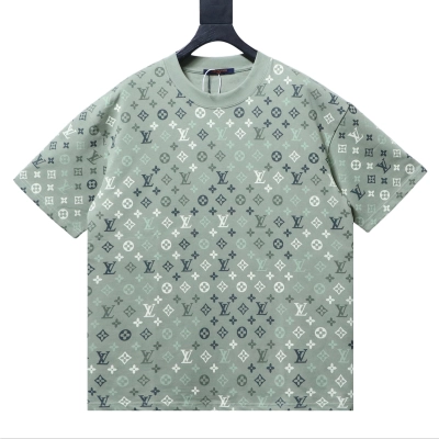 Louis Vuitton (LV) Monogram Gradient Short-Sleeve Shirt Green 01