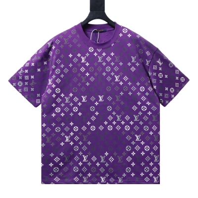 Louis Vuitton (LV) Monogram Gradient Short-Sleeve Shirt Purple 01