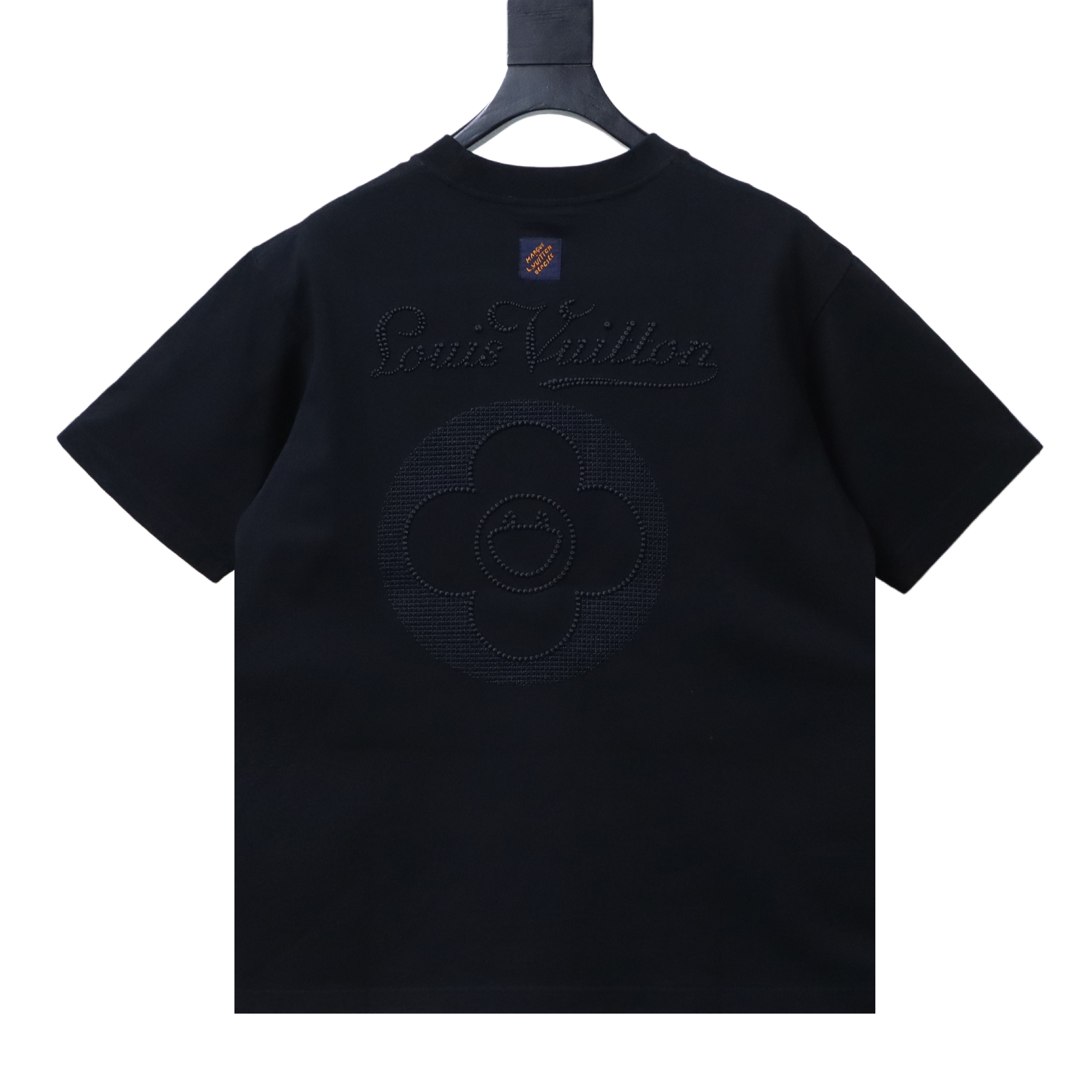LOUIS VUITTON/LV 26SS Crew-Neck Short-Sleeve T-Shirt with Back Sunflower Embroidery Black