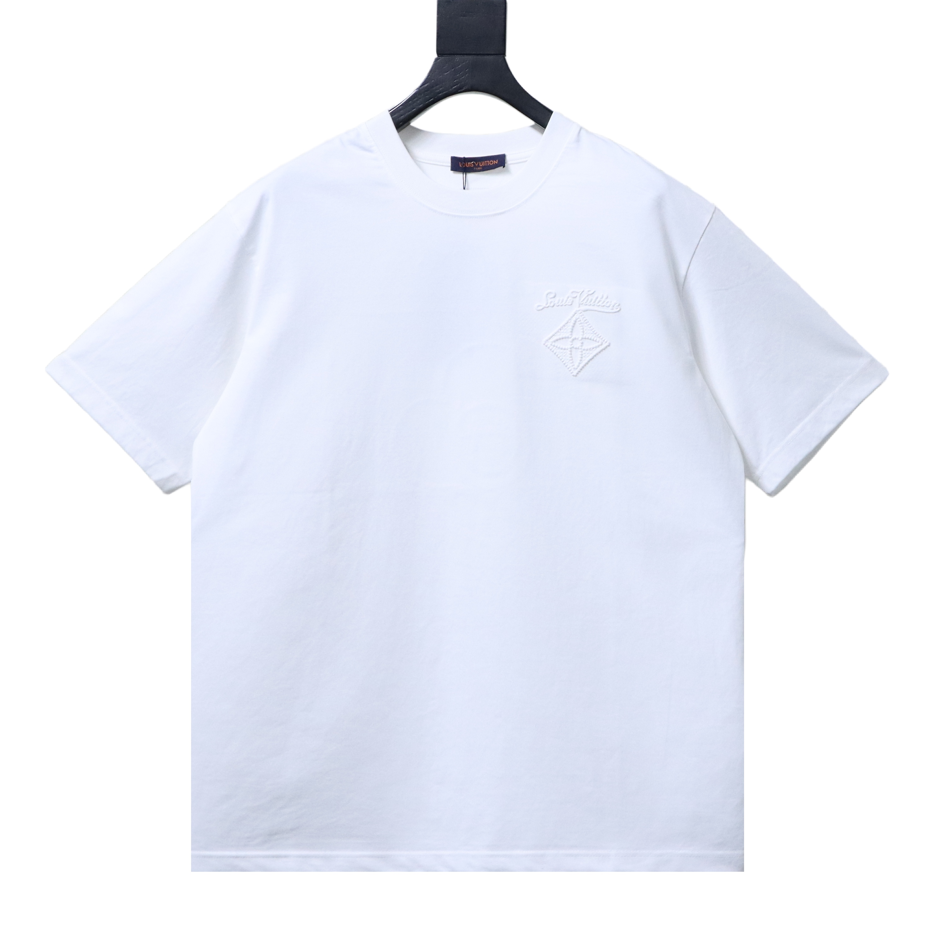 LOUIS VUITTON/LV 26SS Crew-Neck Short-Sleeve T-Shirt with Back Sunflower Embroidery White