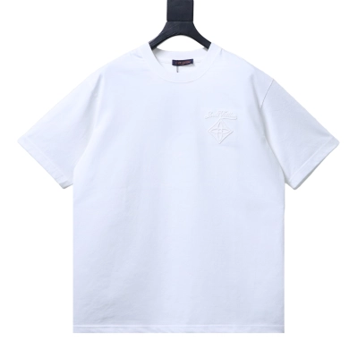 LOUIS VUITTON/LV 26SS Crew-Neck Short-Sleeve T-Shirt with Back Sunflower Embroidery White 01
