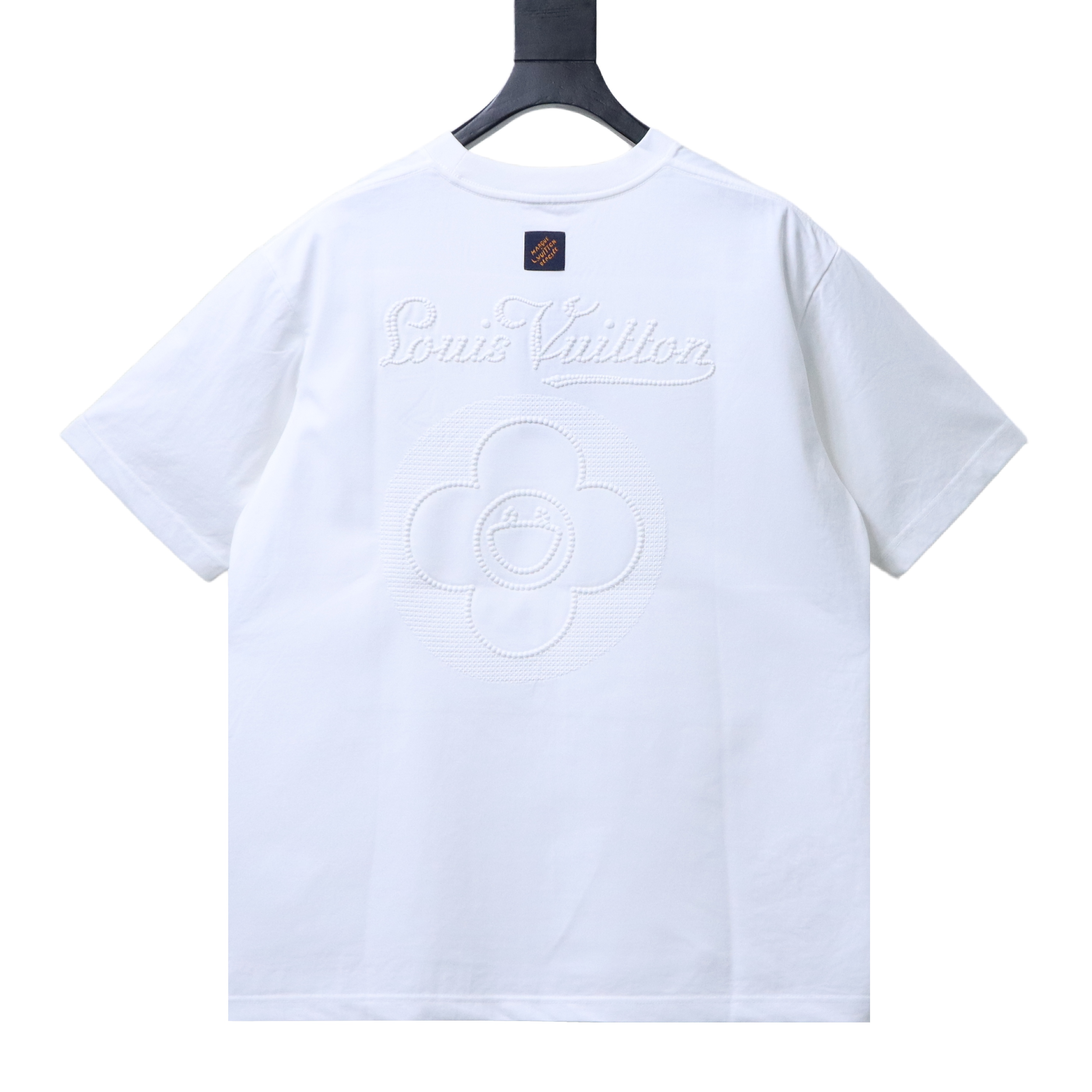 LOUIS VUITTON/LV 26SS Crew-Neck Short-Sleeve T-Shirt with Back Sunflower Embroidery White