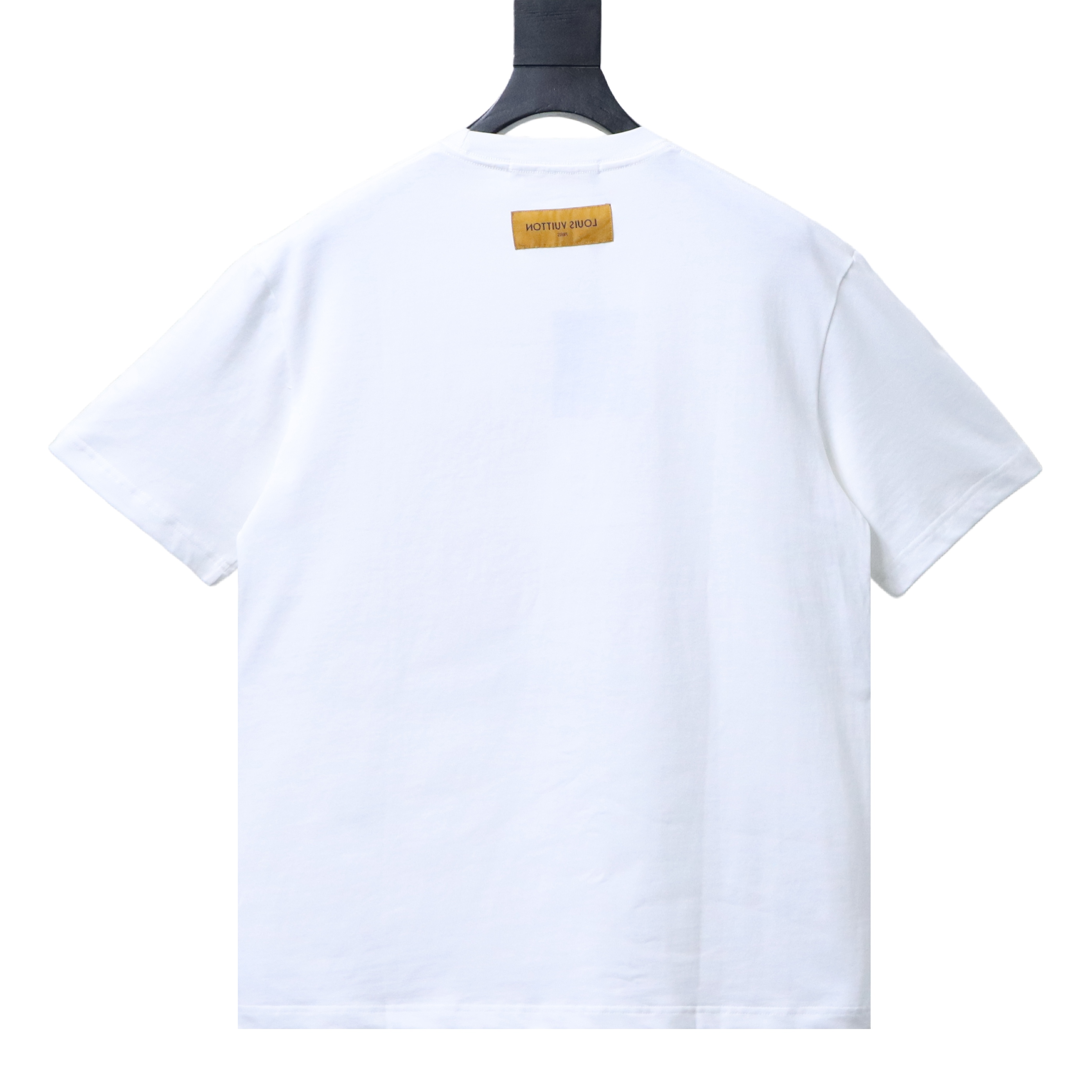 LOUIS VUITTON/LV 26SS Crew-Neck Short-Sleeve T-Shirt with Linear Bead and Embroidery Detail White
