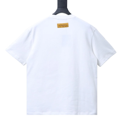 LOUIS VUITTON/LV 26SS Crew-Neck Short-Sleeve T-Shirt with Linear Bead and Embroidery Detail White 02