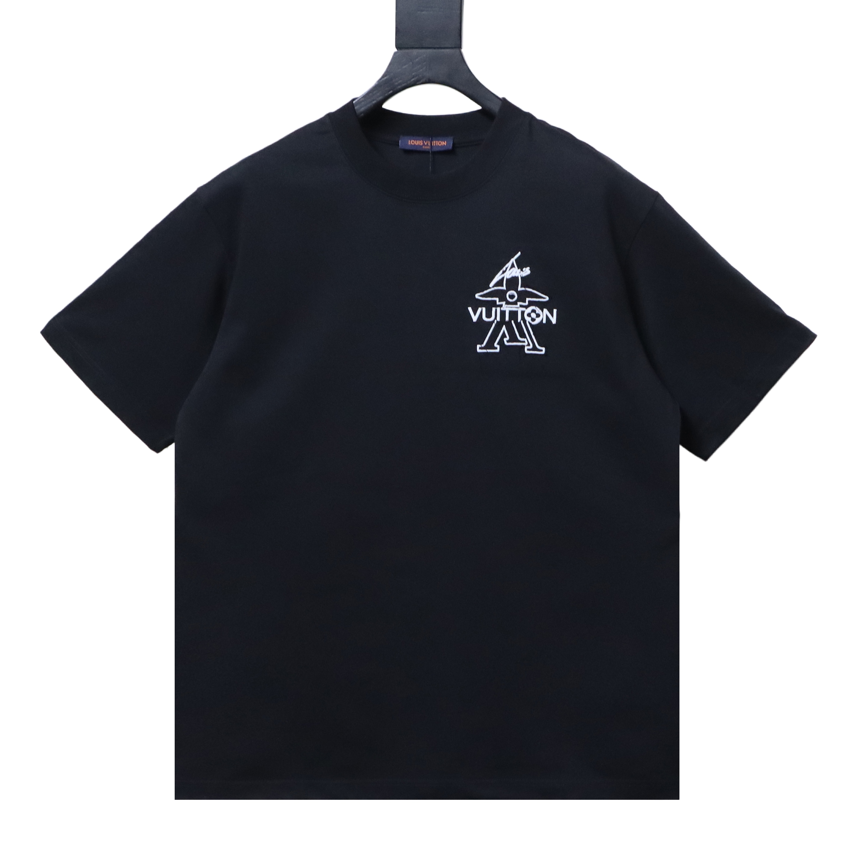 LOUIS VUITTON/LV 26SS Graffiti Signature Embroidery Crew-Neck Short-Sleeve T-Shirt Black