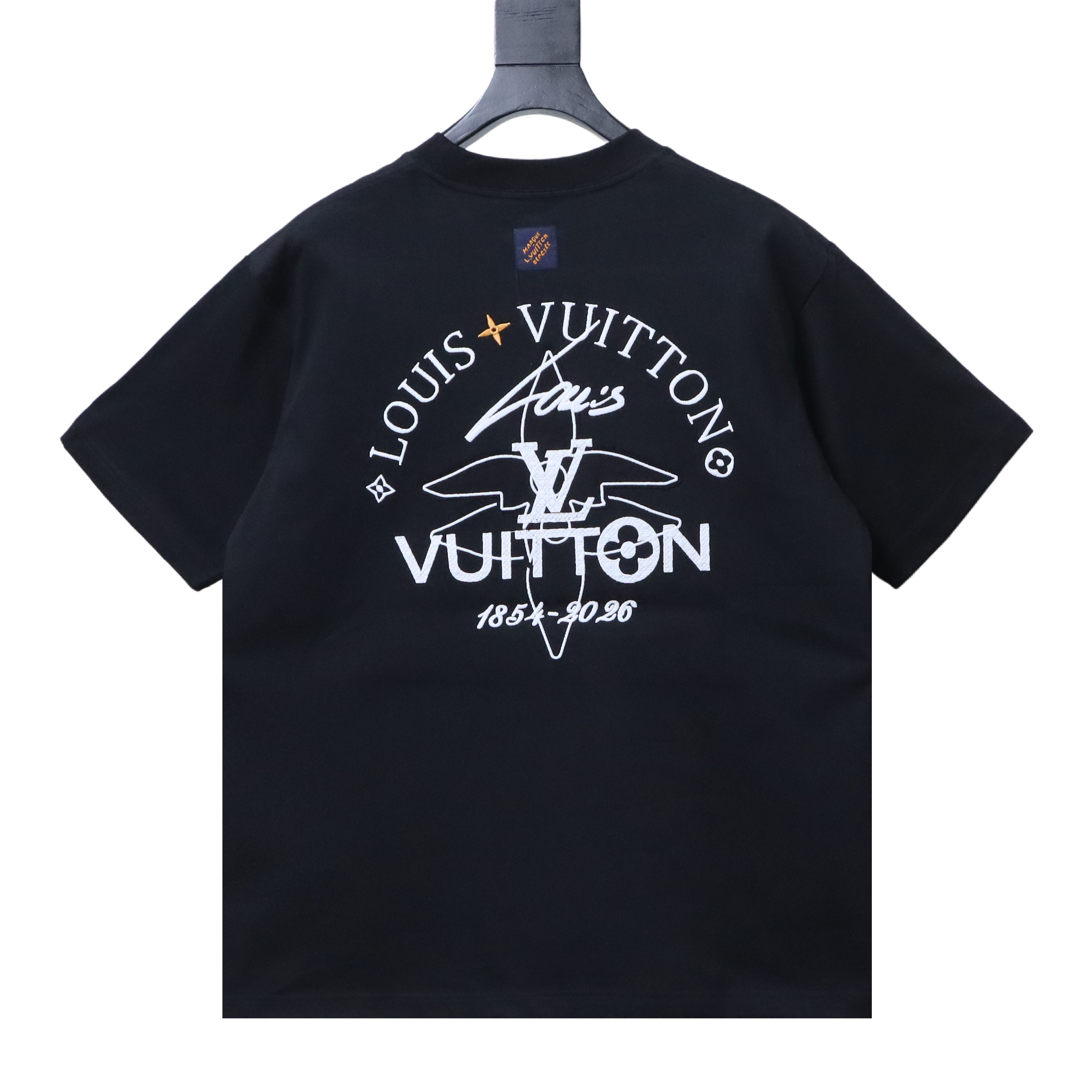 LOUIS VUITTON/LV 26SS Graffiti Signature Embroidery Crew-Neck Short-Sleeve T-Shirt Black