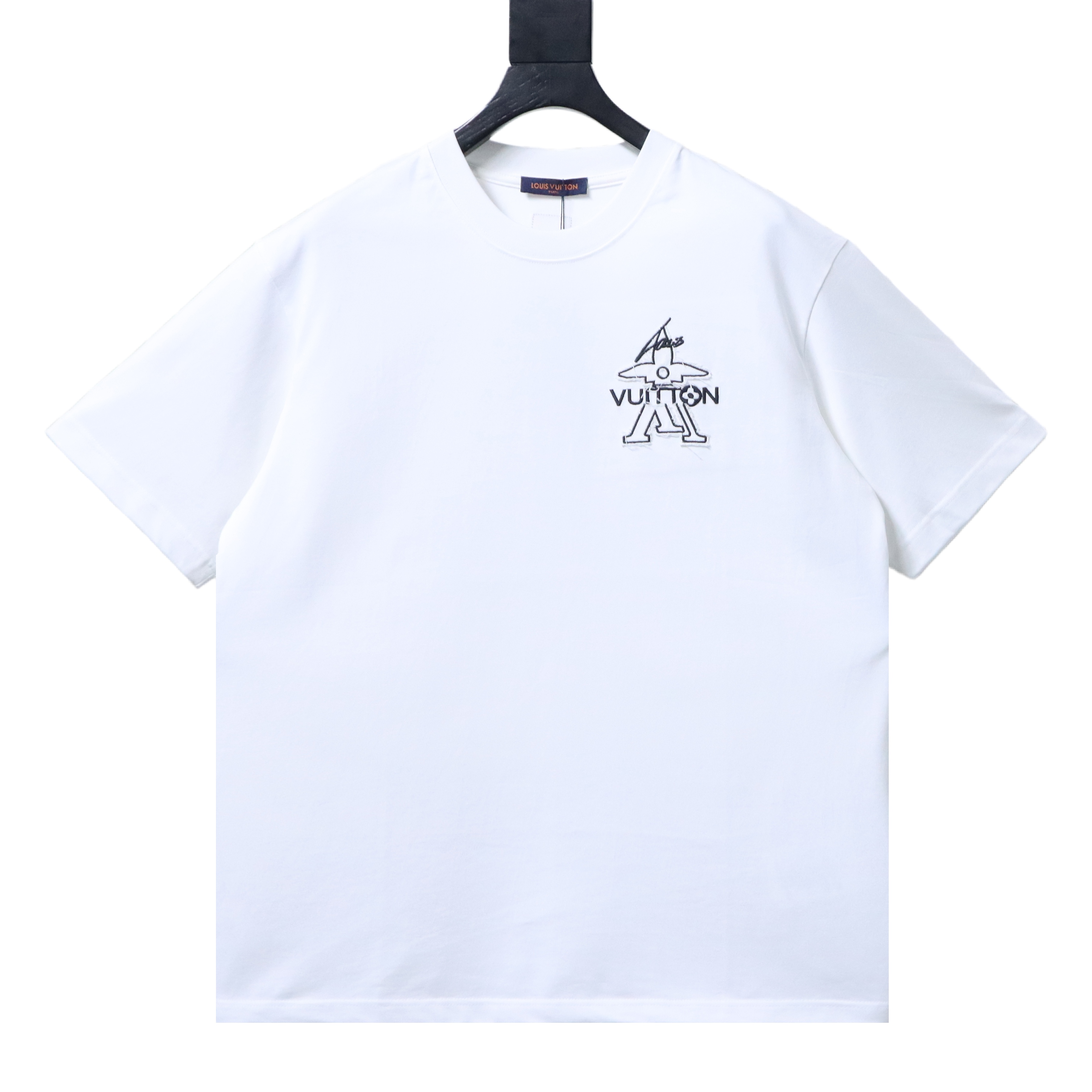LOUIS VUITTON/LV 26SS Graffiti Signature Embroidery Crew-Neck Short-Sleeve T-Shirt White