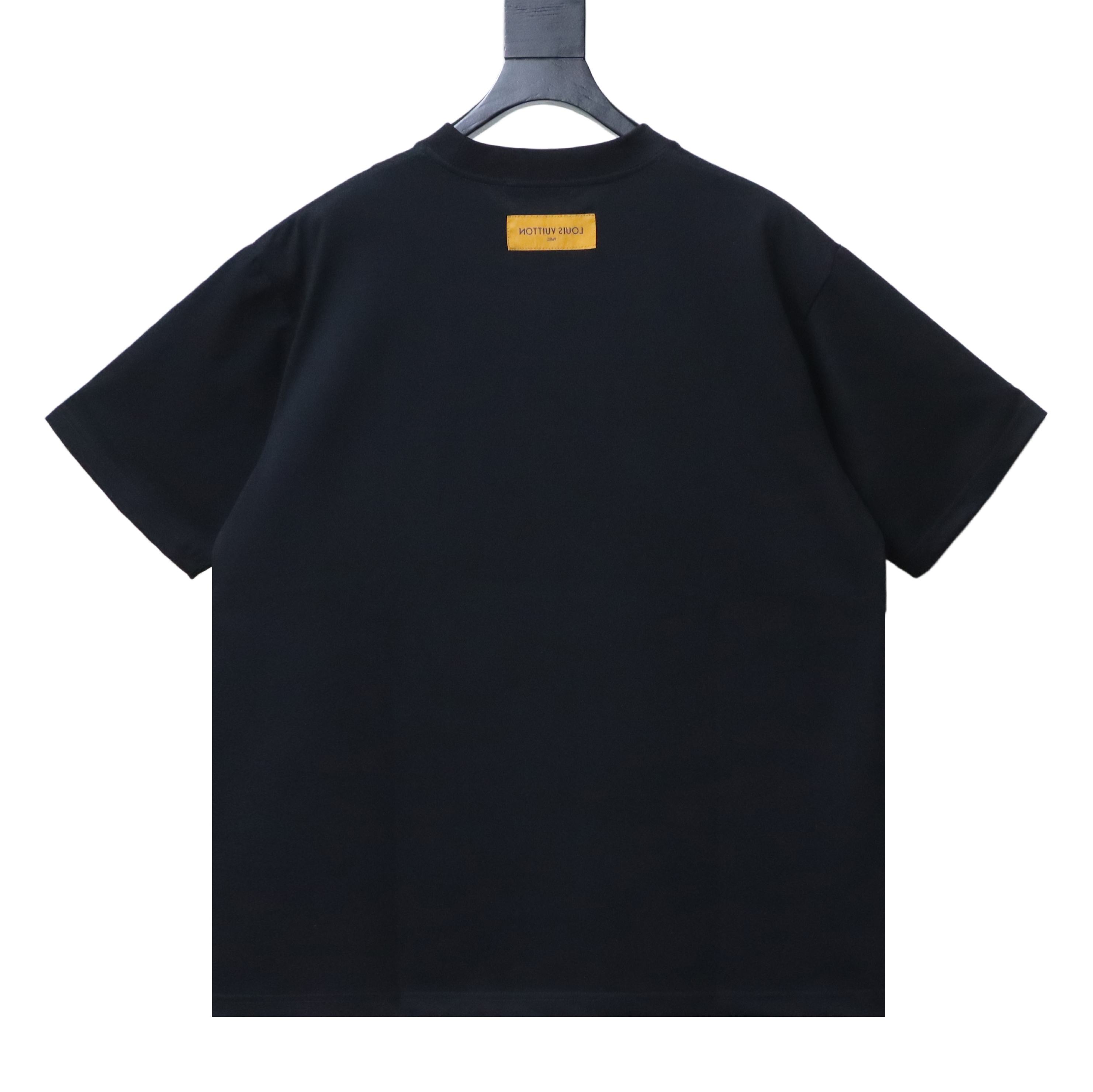 LOUIS VUITTON/LV 26SS Iridescent Logo-Embroidered Crew-Neck Short-Sleeve T-Shirt Black