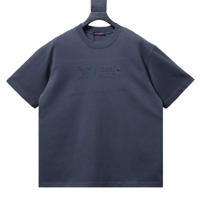 LOUIS VUITTON/LV 26SS Short-Sleeve T-Shirt with Large Tatami Logo Embroidery on the Back Grey 01