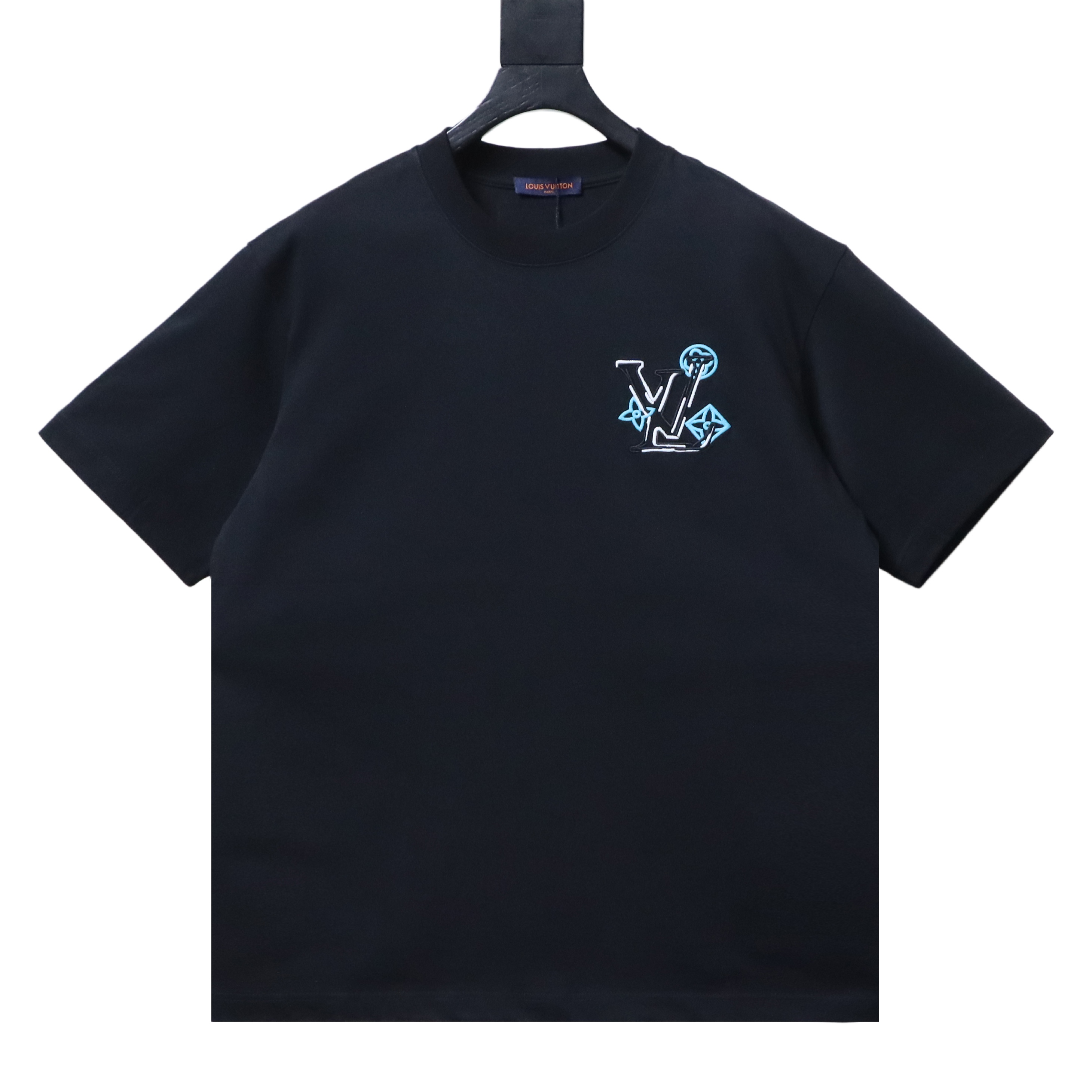 LOUIS VUITTON/LV SS26 Short-Sleeved T-Shirt with Back Monogram Flower Print Black
