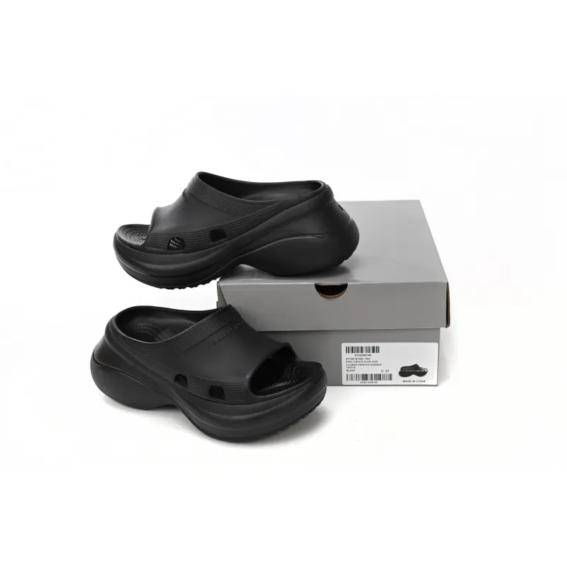 LJR Balenciaga x Crocs Pool Slide Sandals Black,677389W1S8E1000