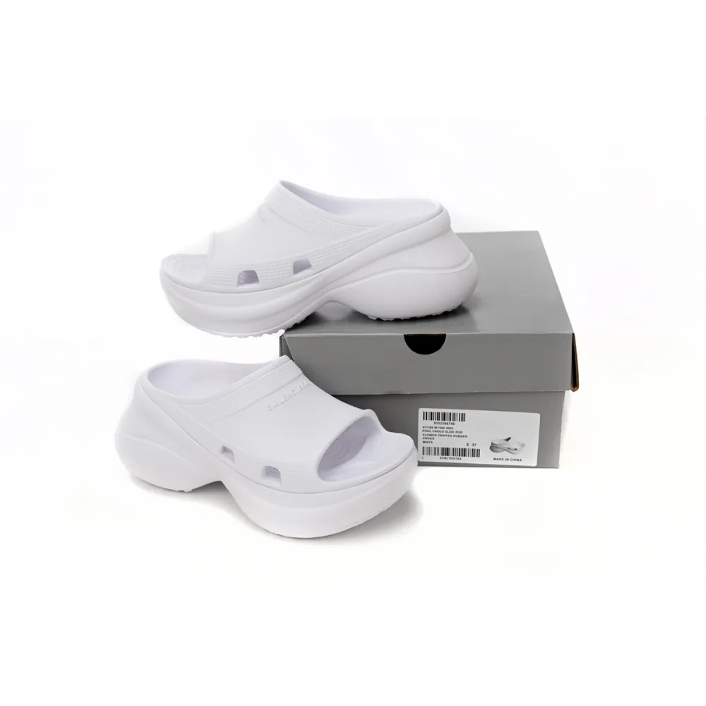 LJR Balenciaga x Crocs Pool Slide Sandals White, 677389W1S8E9000