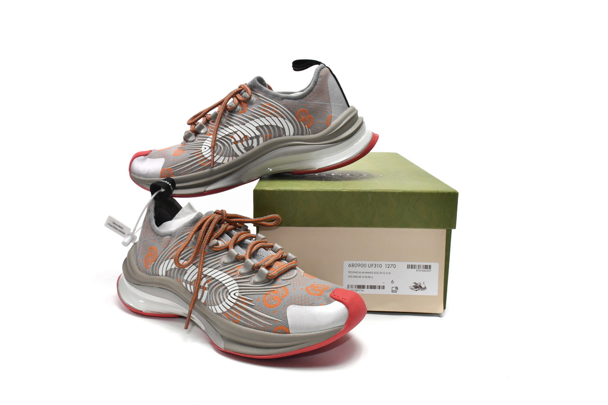 LJR GUCCI Run Sneakers Grey Red,680900-UF310-1270