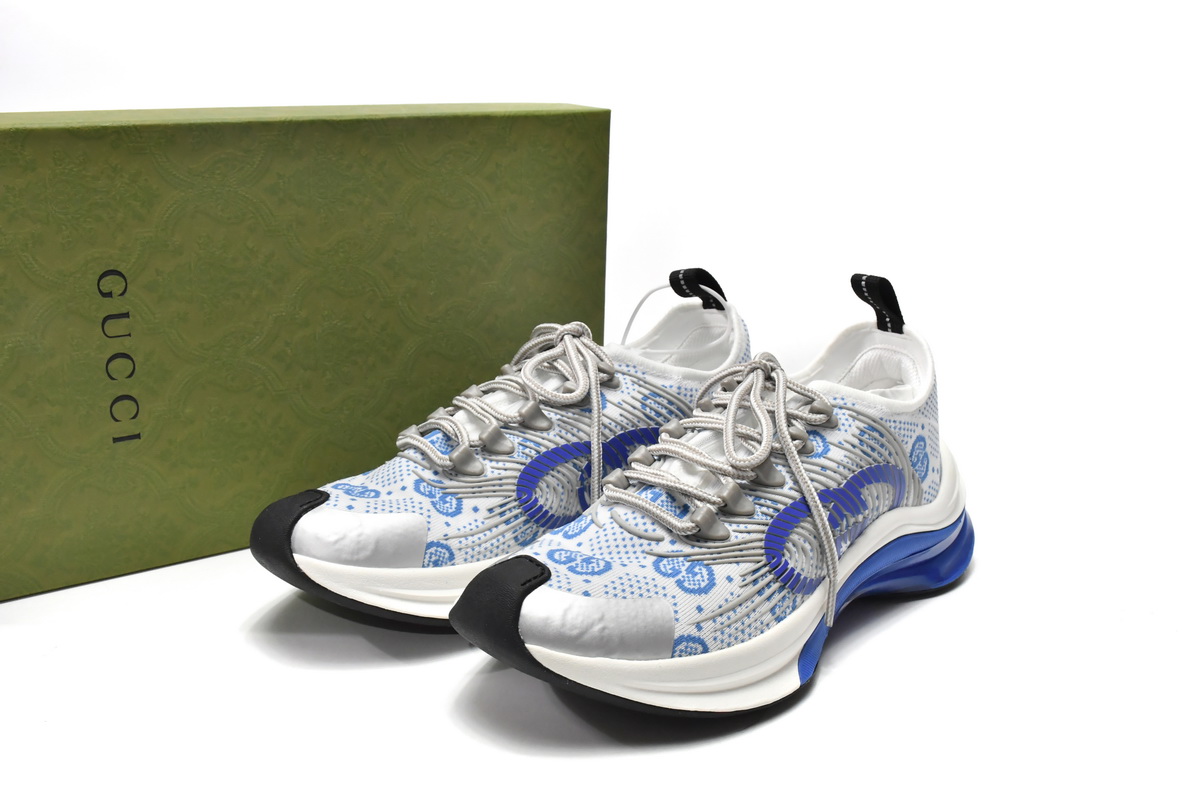 LJR GUCCI Run Sneakers White Blue,680900-USN10-8485
