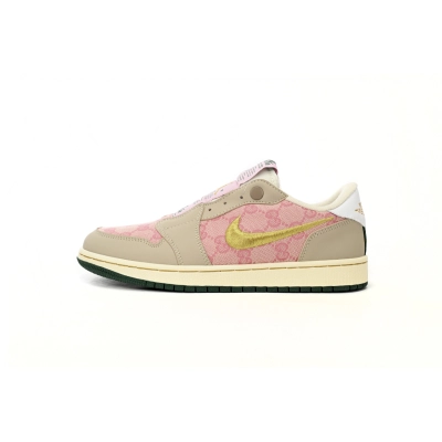 LJR Jordan 1 Low Pink Gold Hook 01