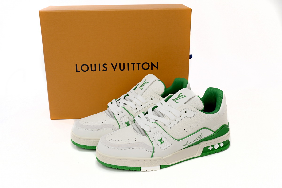 LJR Louis Vuitton Trainer All Blue White Green Lychee Pattern