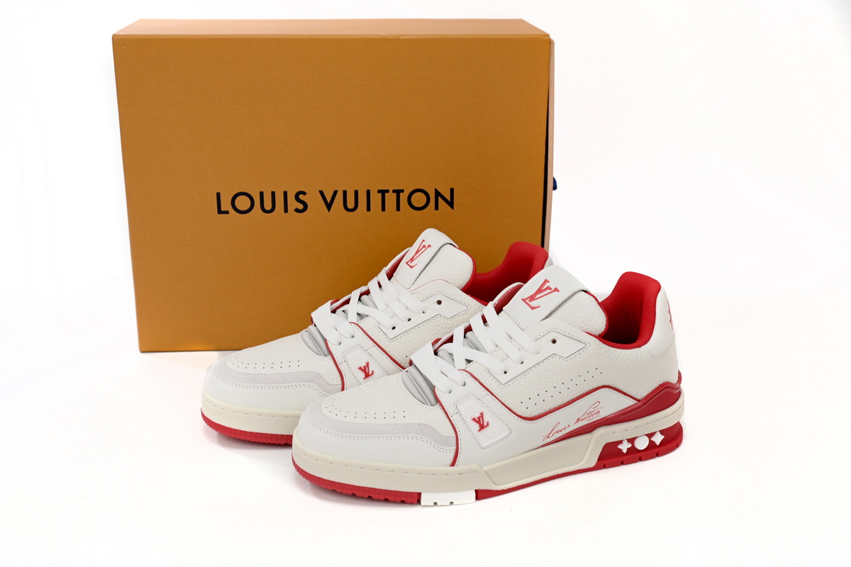 LJR Louis Vuitton Trainer All Blue White Red Lychee Pattern