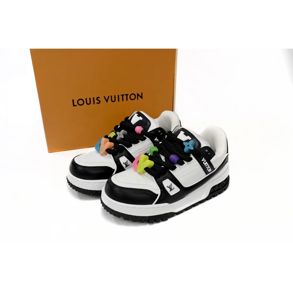 LJR Louis Vuitton Trainer Maxi Black And White,1AB8SD