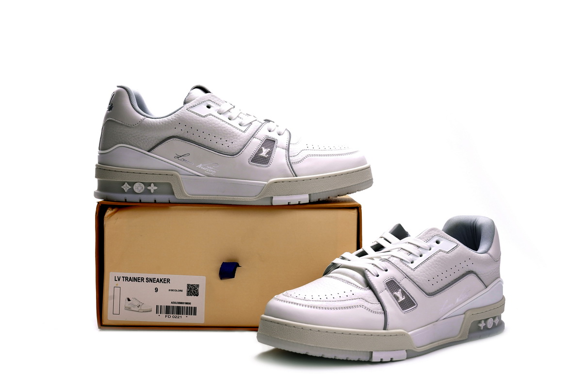LJR Louis Vuitton Trainer White Litchi Pattern