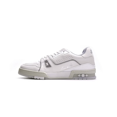 LJR Louis Vuitton Trainer White Litchi Pattern 01