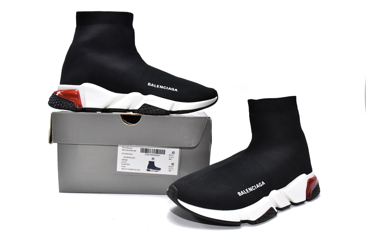 OG Balenciaga Speed Trainer Clear Sole Black Orange