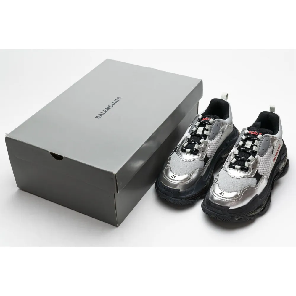 LJR Balenciaga Triple S Black Silver,541624 W09E1 7320